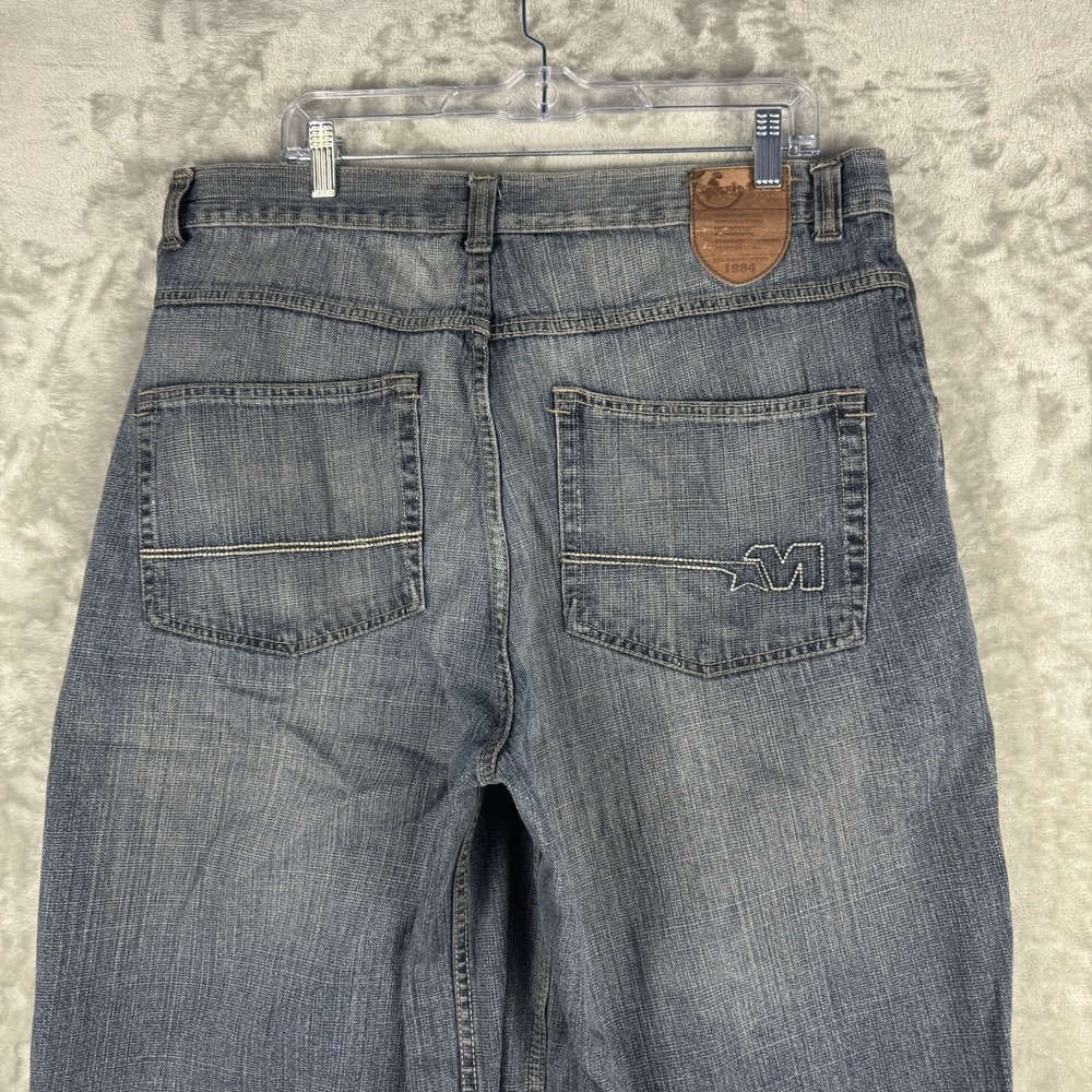 Vintage Mecca Shorts Blue Denim Jean Jorts Baggy Mens Size 38 Y2K Logo Outdoor